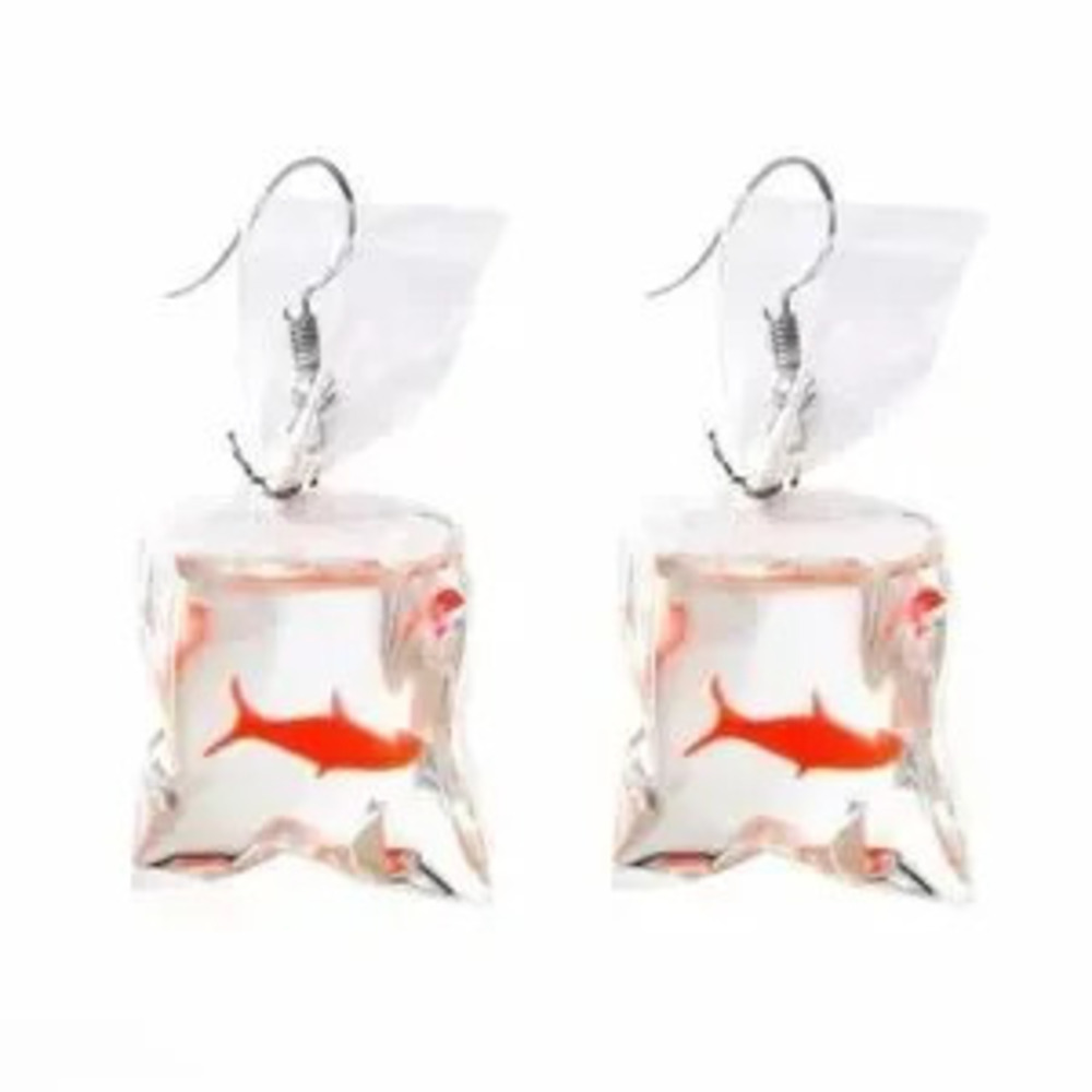 Aquarium Earrings Koi Fish goldfish Water Bag Dangle Earrings